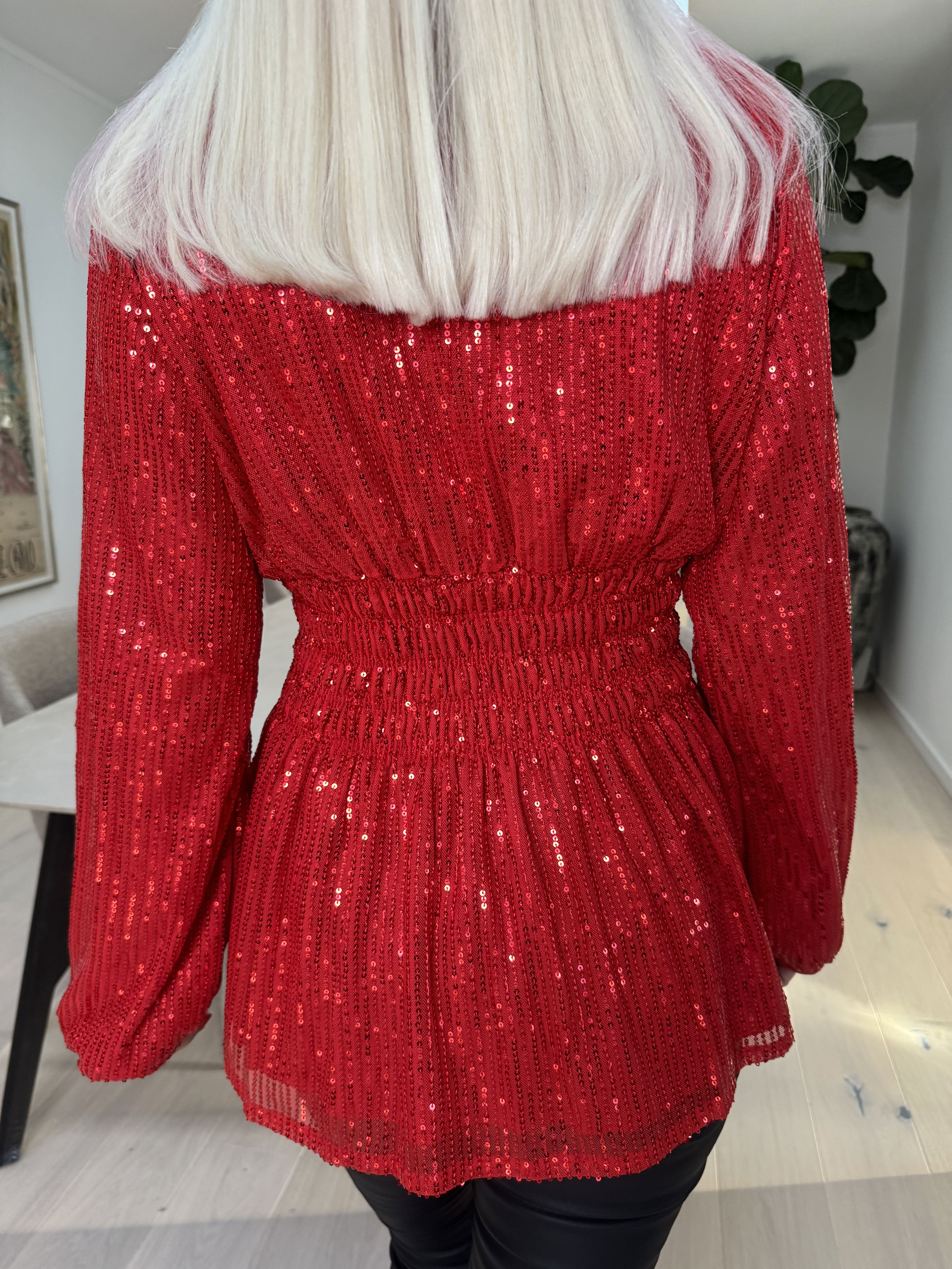 Pams Glitter Shirt L/S - Blus med paljetter och långa ärmar